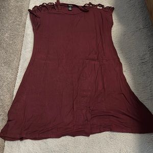 Rue21 Burgundy T-Shirt Dress with Strappy Detailing